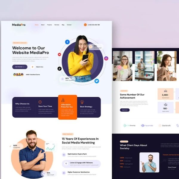 Mediapro – Digital Marketing Agency Elementor Template Kit