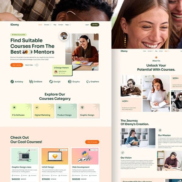 iDemy – Online Courses Elementor Template Kit