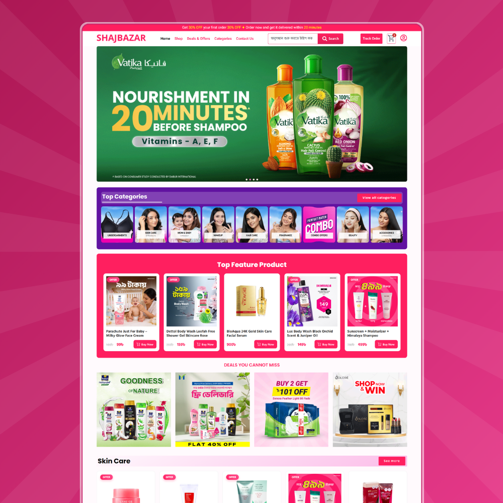 SHAJBAZAR – Skin Care & Beauty eCommerce Website Template