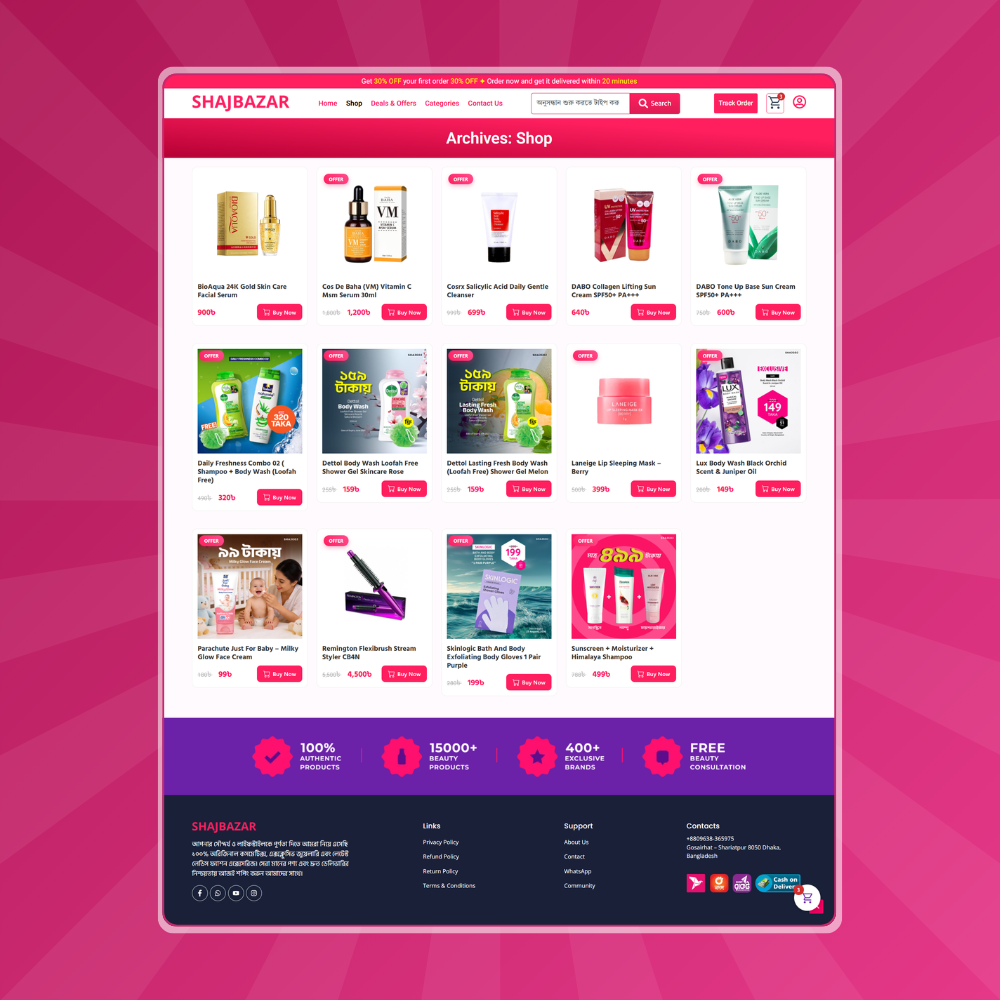 SHAJBAZAR – Skin Care & Beauty eCommerce Website Template - Image 5