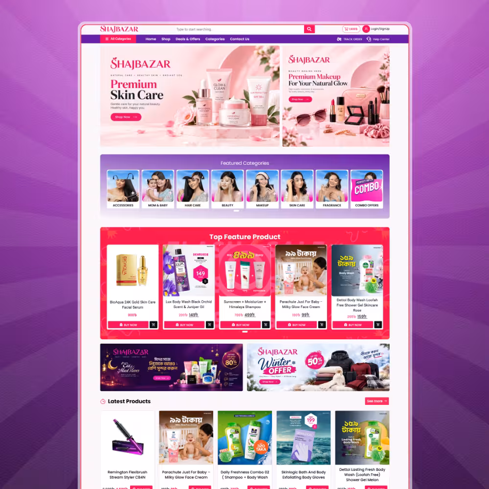 SHAJBAZAR – Skin Care & Beauty eCommerce WordPress Website Backup