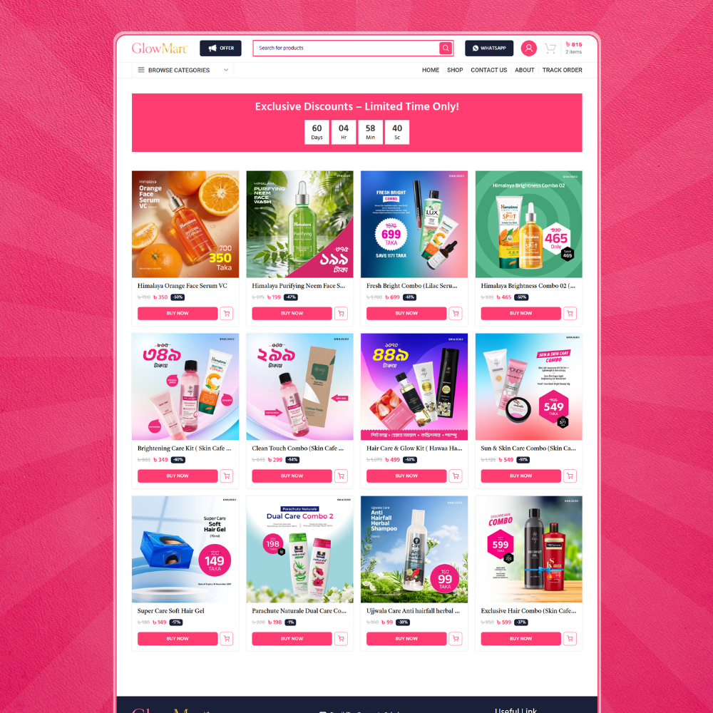GlowMart – Beauty eCommerce Website Template (Backup File) - Image 3